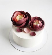 Свадебный торт с бардовыми пионами